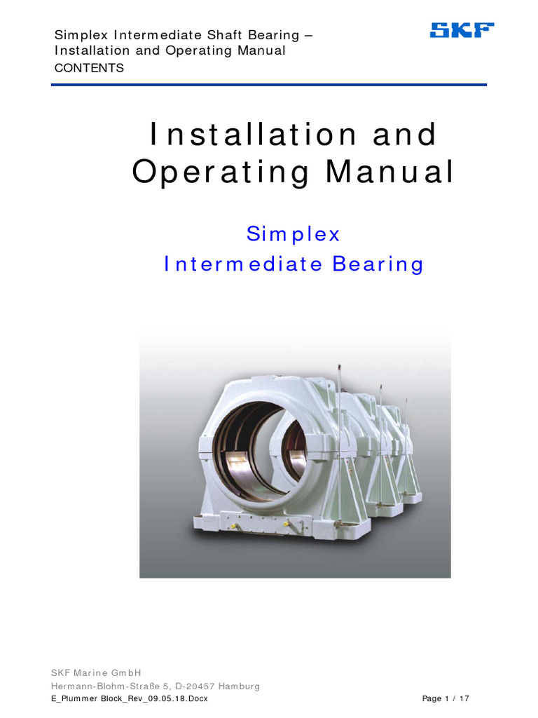 INST & OPM - Installation & Operating Manual Simplx Int. Bearing Rev ...