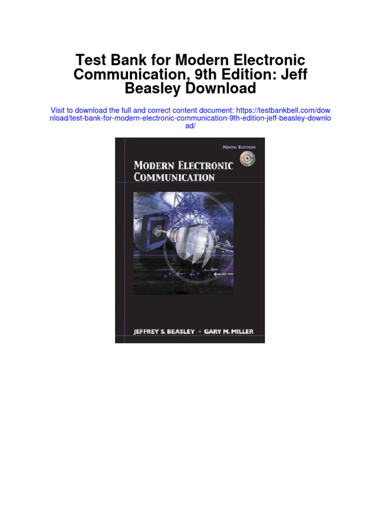 Test Bank For Modern Electronic Communication 9th Edition Jeff Beasley Download PDF