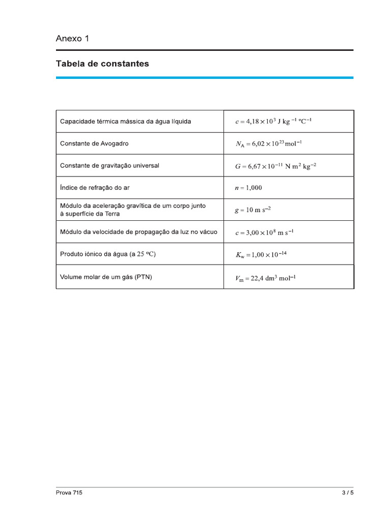 Formulário Exame FQA | PDF