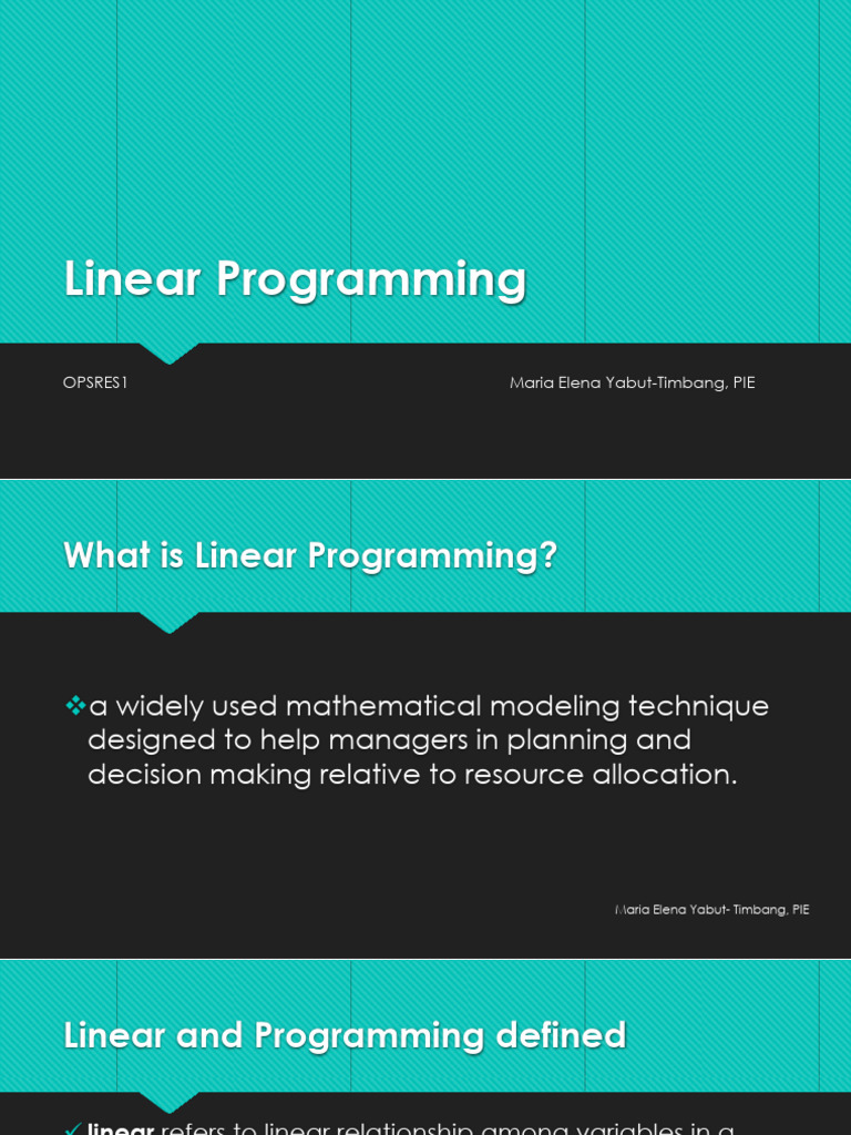 2 Linear Programming | PDF | Linear Programming | Mathematical Optimization