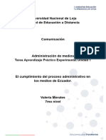 El Cumplimiento Del Proceso Administrativo en Los Medios de Ecuador.