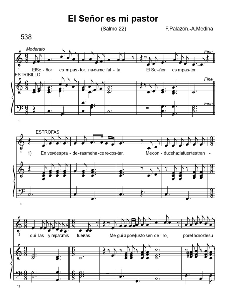 El se or es mi pastor organo piano pdf