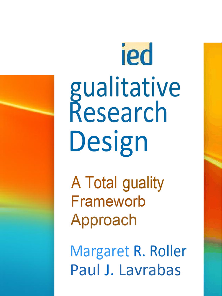 Applied Qualitative Research Design A Total Quality Framework Approach ...
