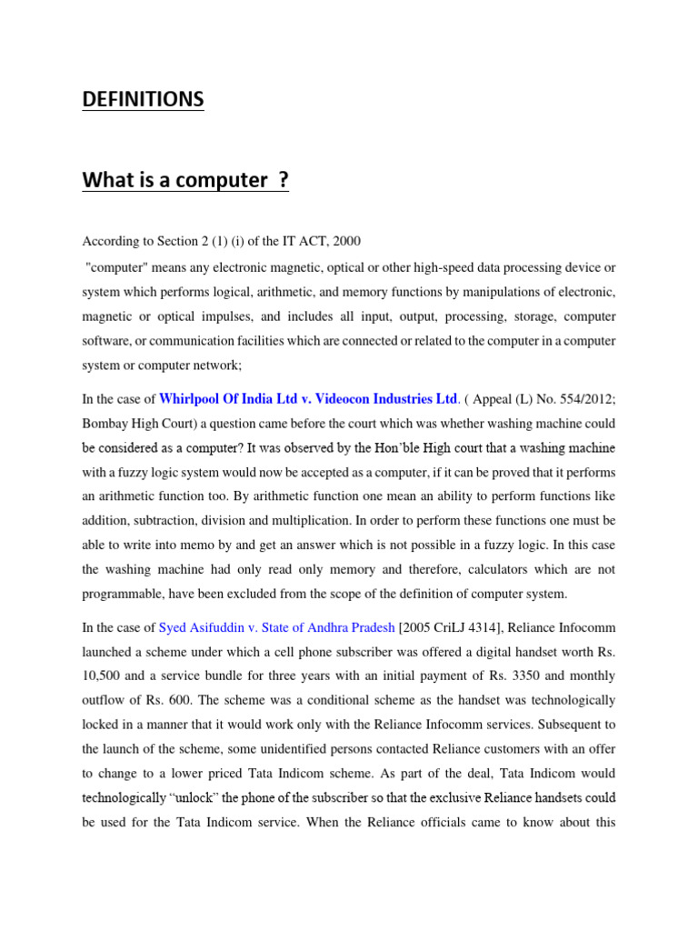 Definitions under cyber law pdf computer data storage telephone