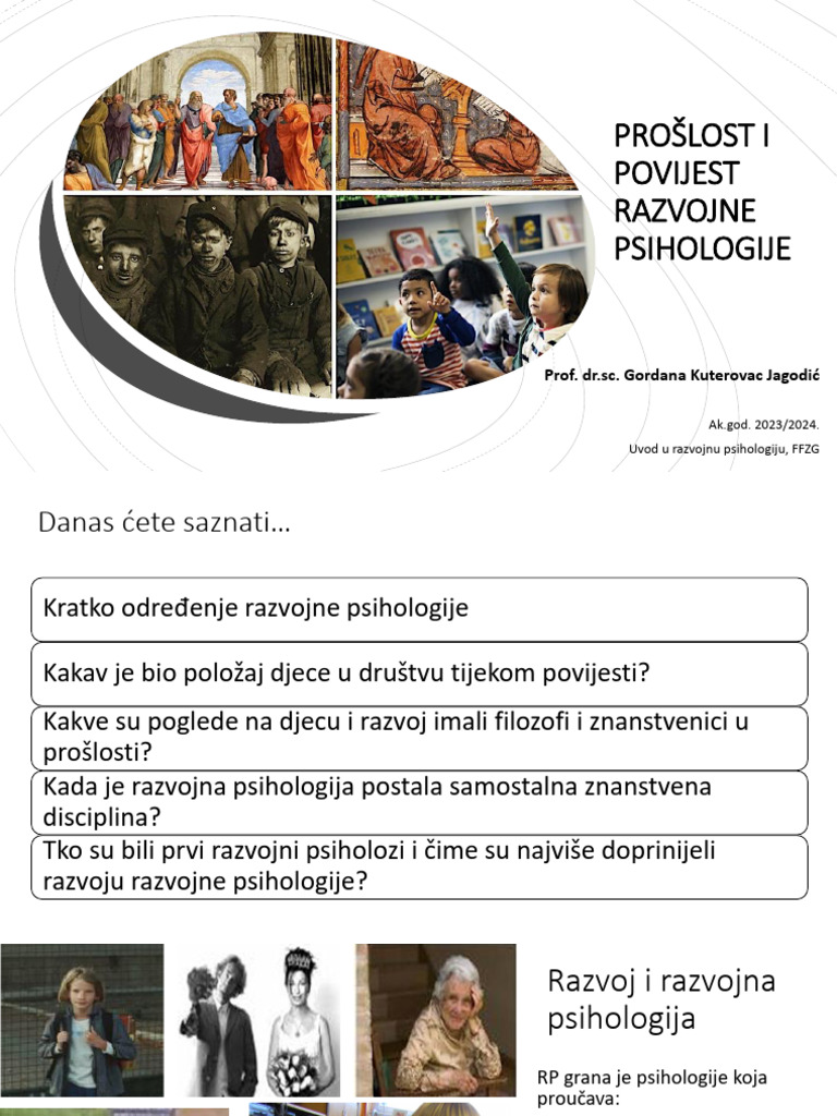 Prošlost I Povijest Razvojne Psihologije 23-24 | PDF