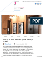 Heb Jij Al Een ‘Elevator Pitch’ Voor Je Boek?