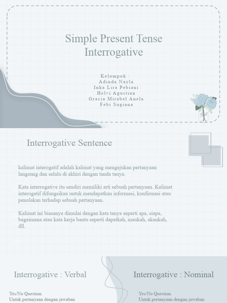 Interrogative Simple Present Tense | PDF