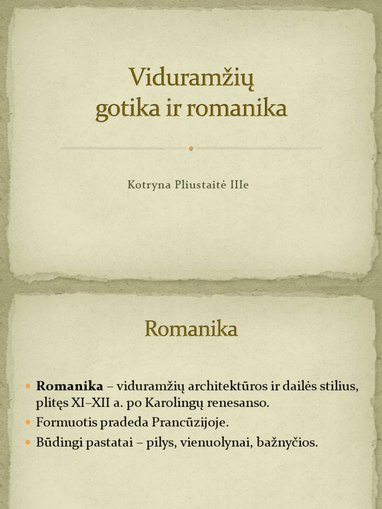 Viduramžių Gotika Ir Romanika | PDF