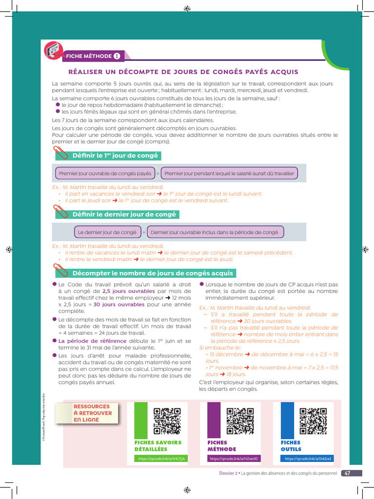 Fiche congés payés PDF