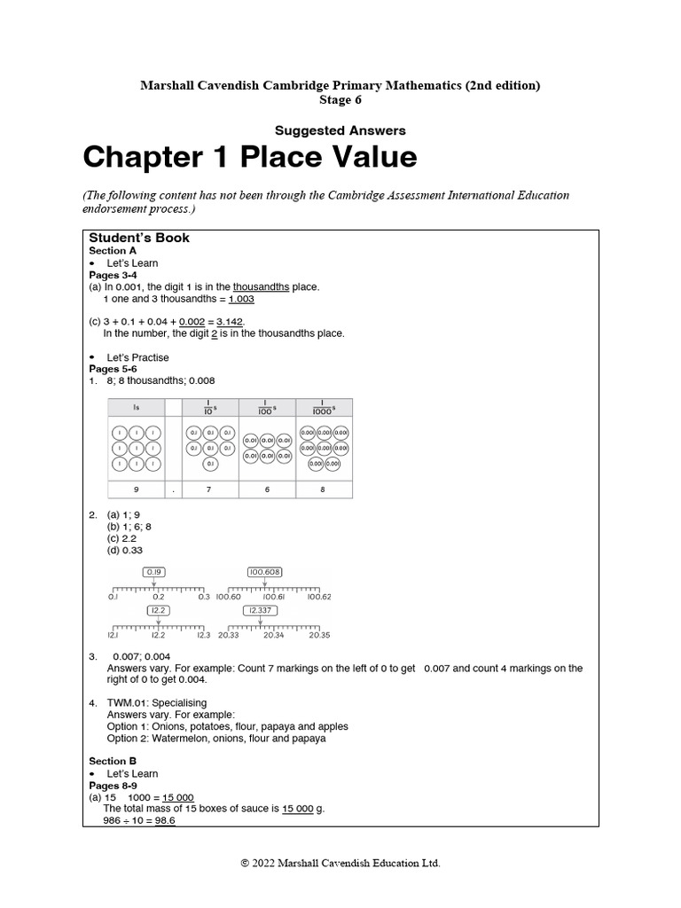 Grade 6 Math Workbook Answers | PDF | Teaching Methods & Materials ...