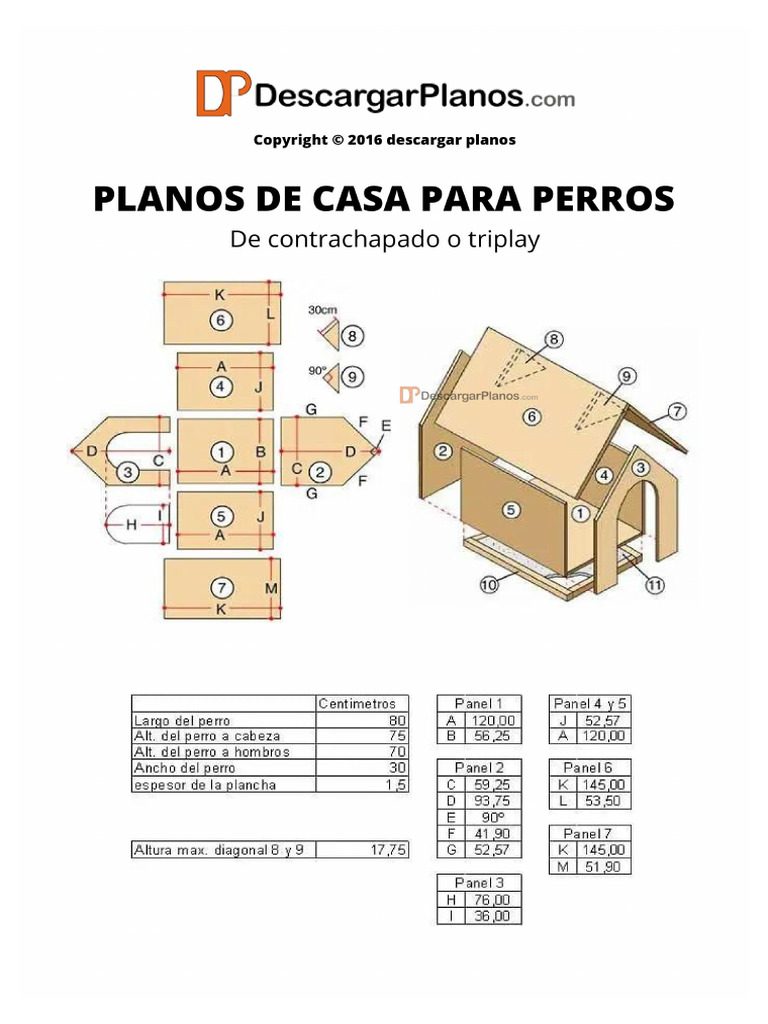 Plano Casa para Perro Estandar Triplay PDF