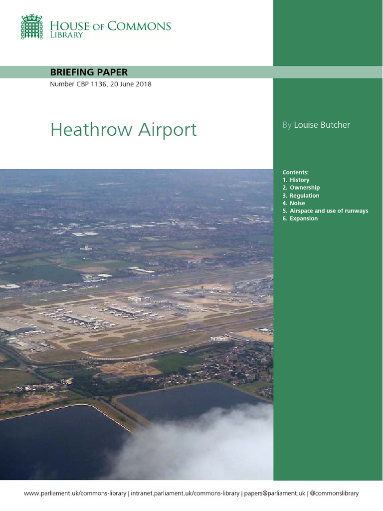 Heathrow Airport Briefing Paper | PDF | Aviation