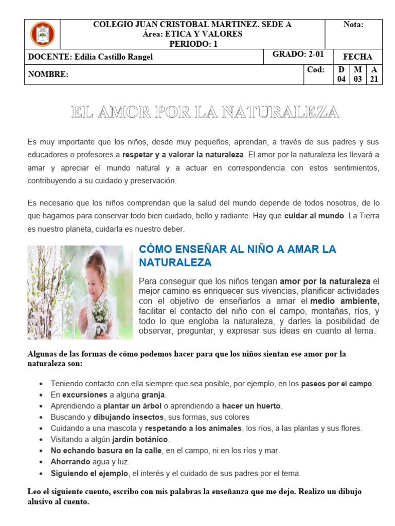 Fomentando el Amor por la Naturaleza | PDF