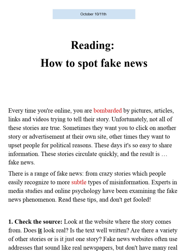 How to Identify Fake News Online | PDF | Emotions | Grammatical Tense