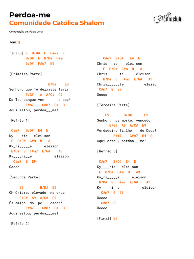 Letra e Acordes de 