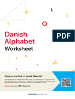 Danish Alphabet Worksheet