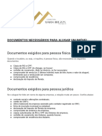 Documentos Necessários para Alugar Um Imóvel