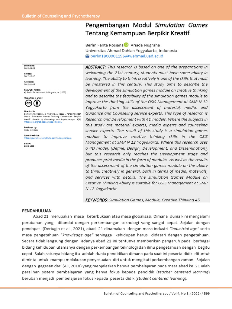 4/5 Gaming & Simulation: A Modul Simulation | PDF | Cognition | Science
