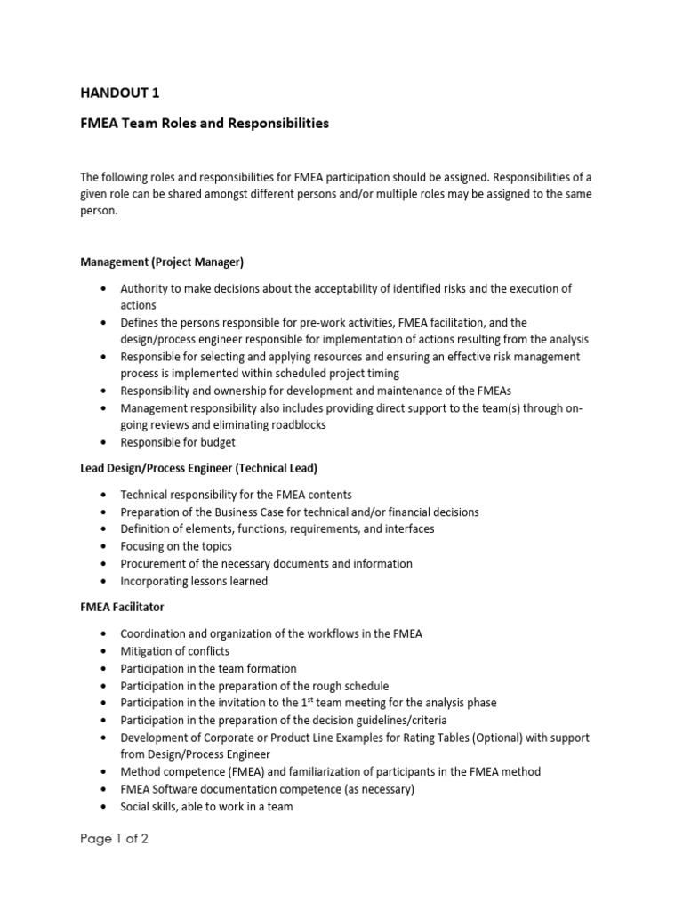Handout 1 - Roles and Responsibilities | PDF | Competence (Human ...