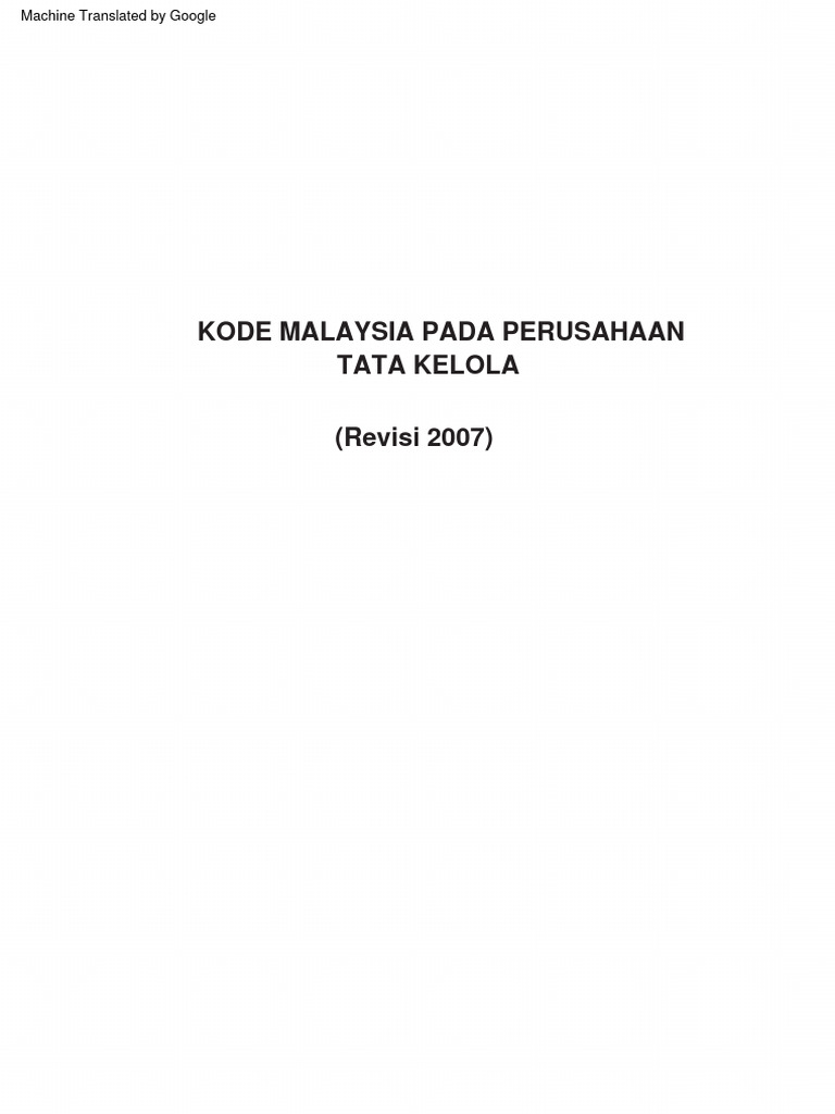 CG Code Malaysia 2007 en 2 | PDF