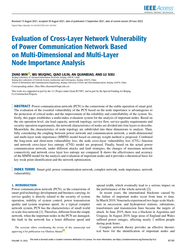 Evaluation of Cross-Layer Network Vulnerability of Power Communication ...