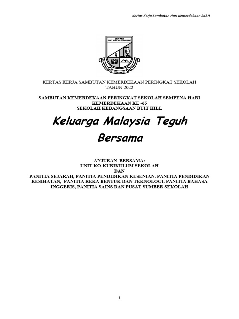 Kertas Kerja Sambutan Merdeka 2022 | PDF