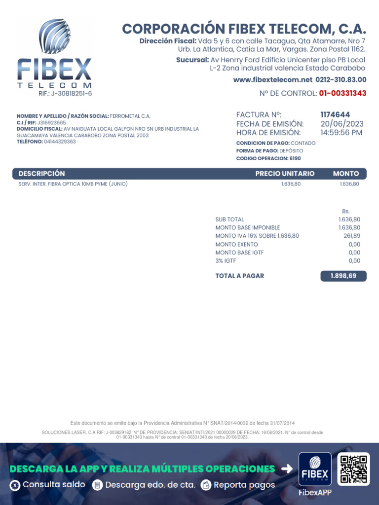 Factura FIBEX | PDF