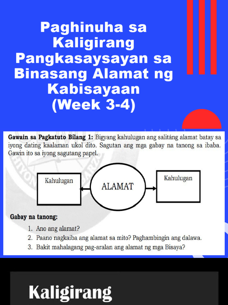 Q2 - W3-4 - Paghinuha Sa Kaligirang Pangkasaysayan Sa Binasang Alamat ...