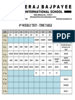 4th Weekly Test Time Table