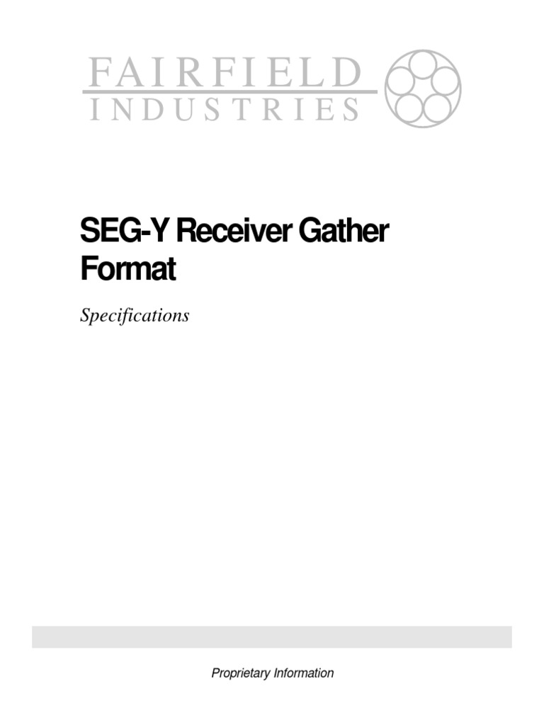 SEG-Y Rev 1 Receiver Gather Format | PDF