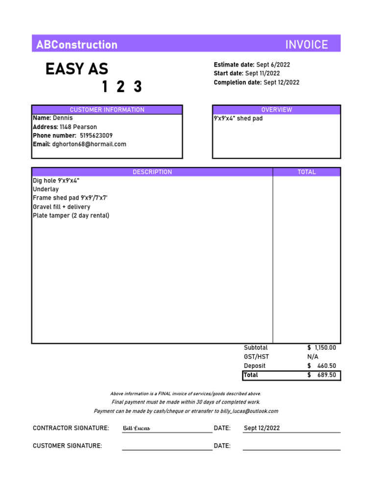Pearson Vue Invoice