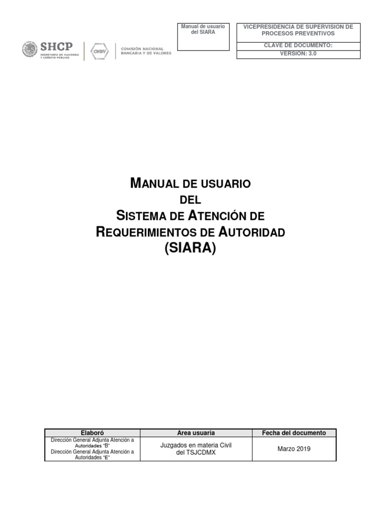 SIARA_Manual_Civiles_v01 | PDF | Bancos