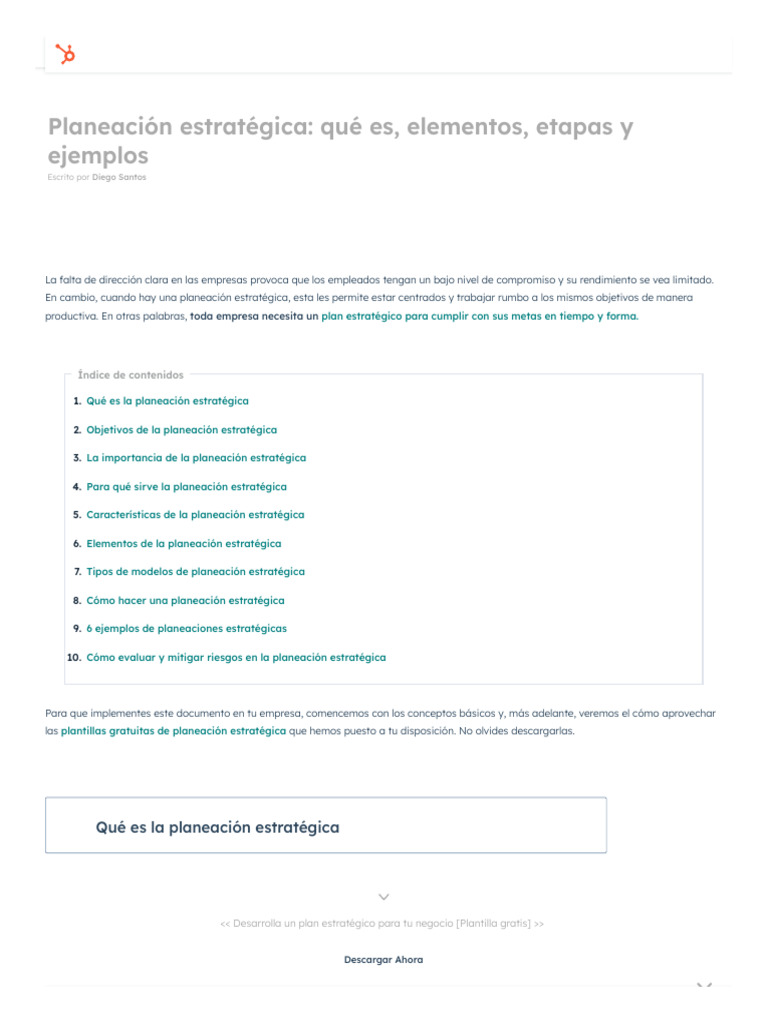 Importancia de la Planeación Estratégica | PDF