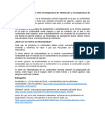 Temperatura de Inflamación, Temperatura de Autoignición, Límites de Inflamabilidad