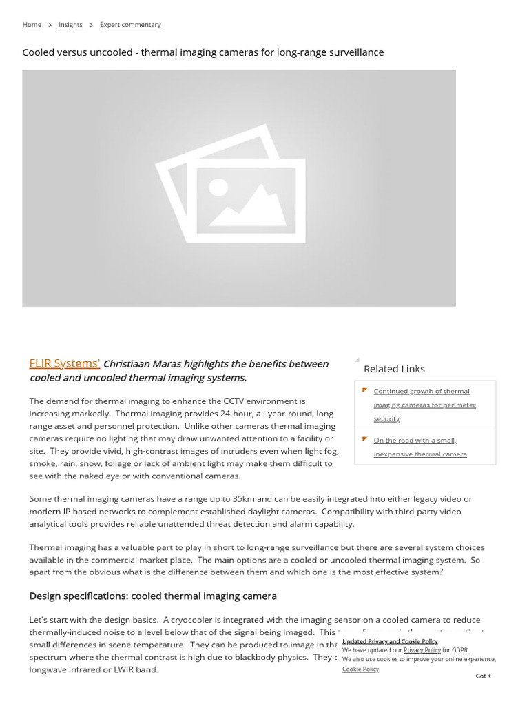 Cooled versus uncooled thermal imaging cameras for longrange