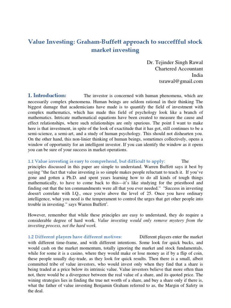 Value Investing Insights and Strategies | PDF | Value Investing | Investing