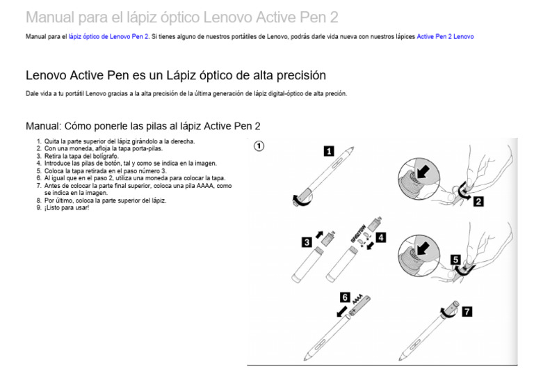 Lenovo Active Pen 2 pilas