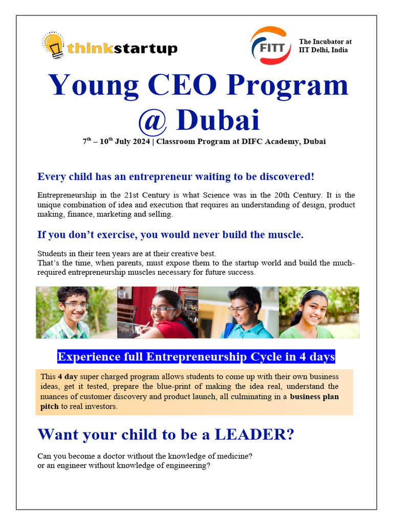 Teen Entrepreneur Bootcamp | PDF | Career & Growth