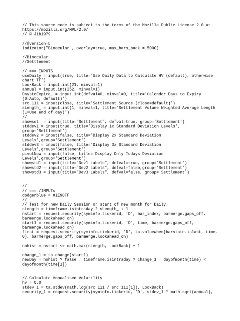 Binocular Settlement Indicator Code | PDF