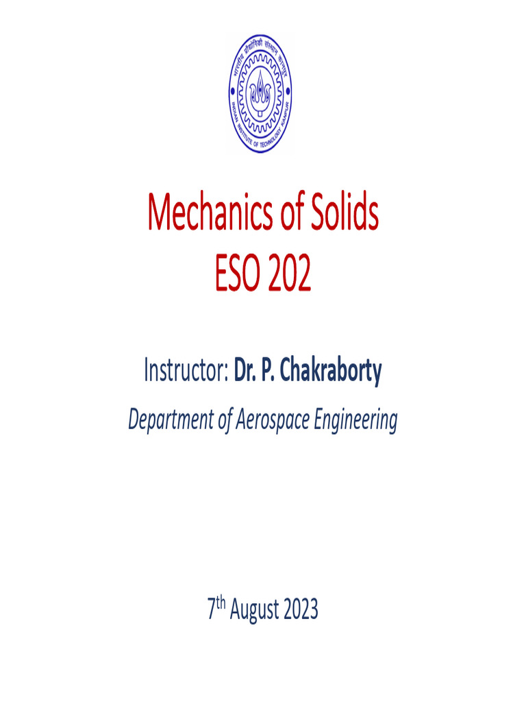 ESO 202 Mechanics of Solid L-3 | PDF