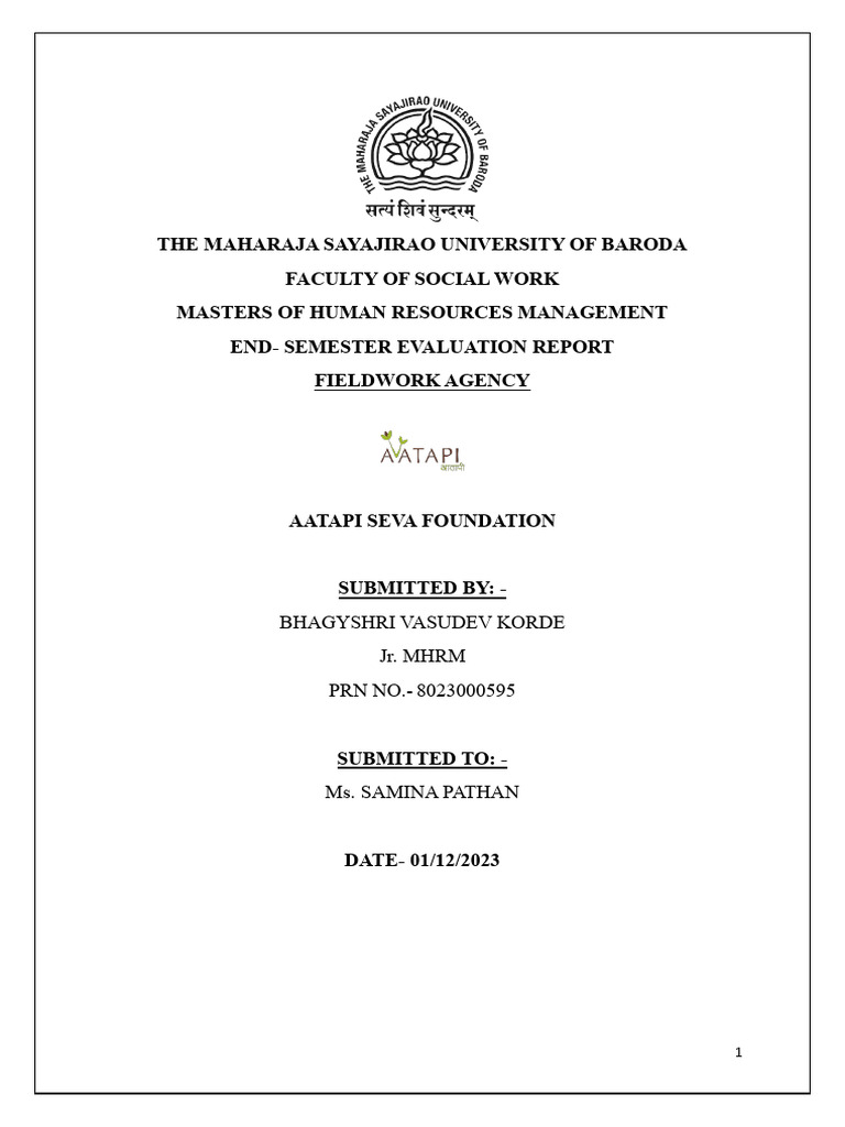 Fieldwork Report MSW HR PDF