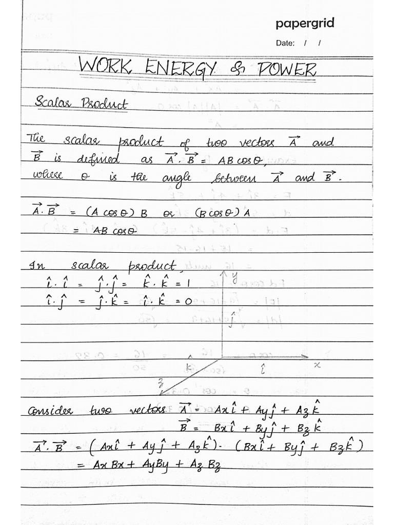 Work Energy Power Notes PDF