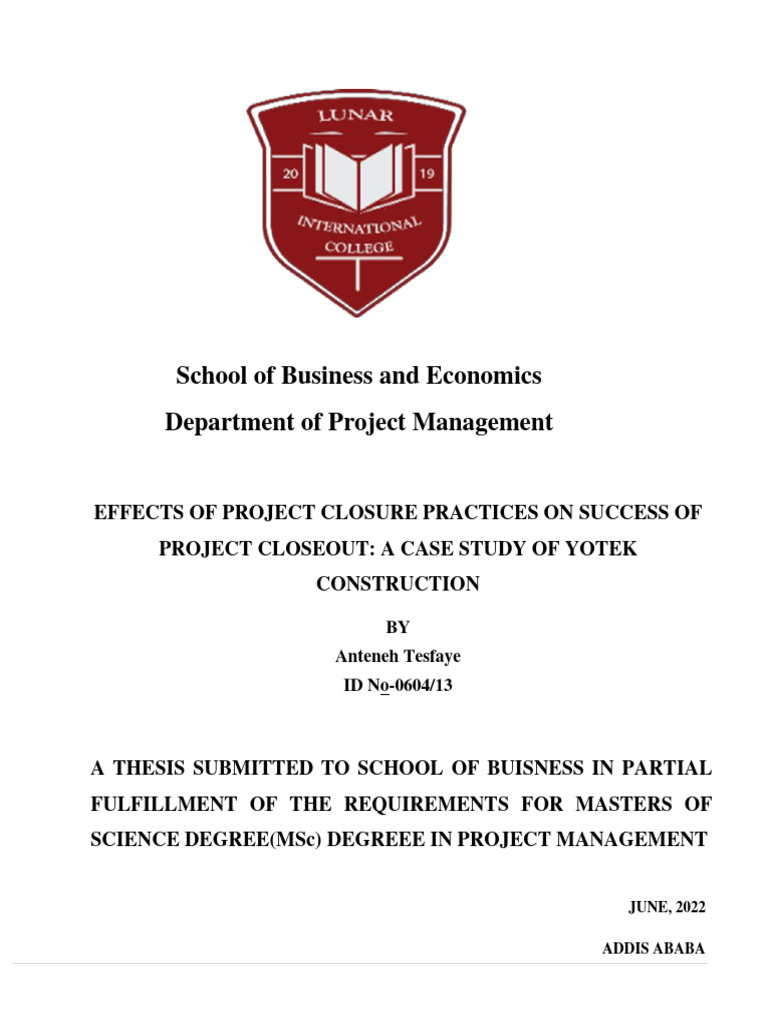 Project Closure Impact on Success | PDF | Business