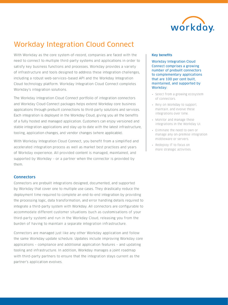 Datasheet Workday Integration Cloud Connect Uk | PDF