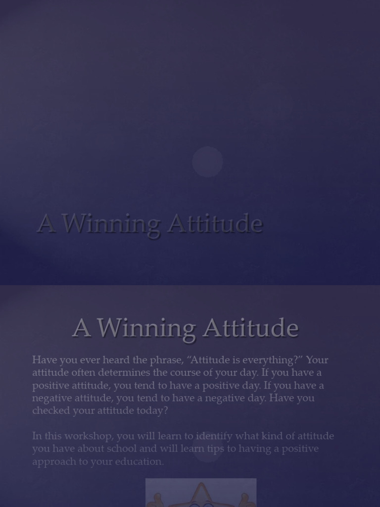 Developing a Winning Attitude | PDF | Attitude (Psychology) | Learning