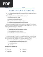 Topic 9.3 Interference - Double-Slit and Multiple-Slit