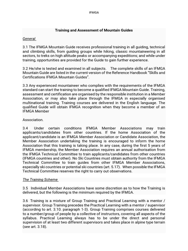 IFMGA Mountain Guide Training Overview | PDF