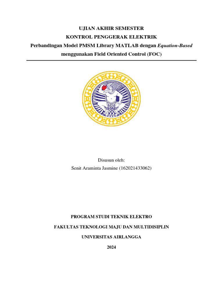 Perbandingan Model PMSM di MATLAB | PDF