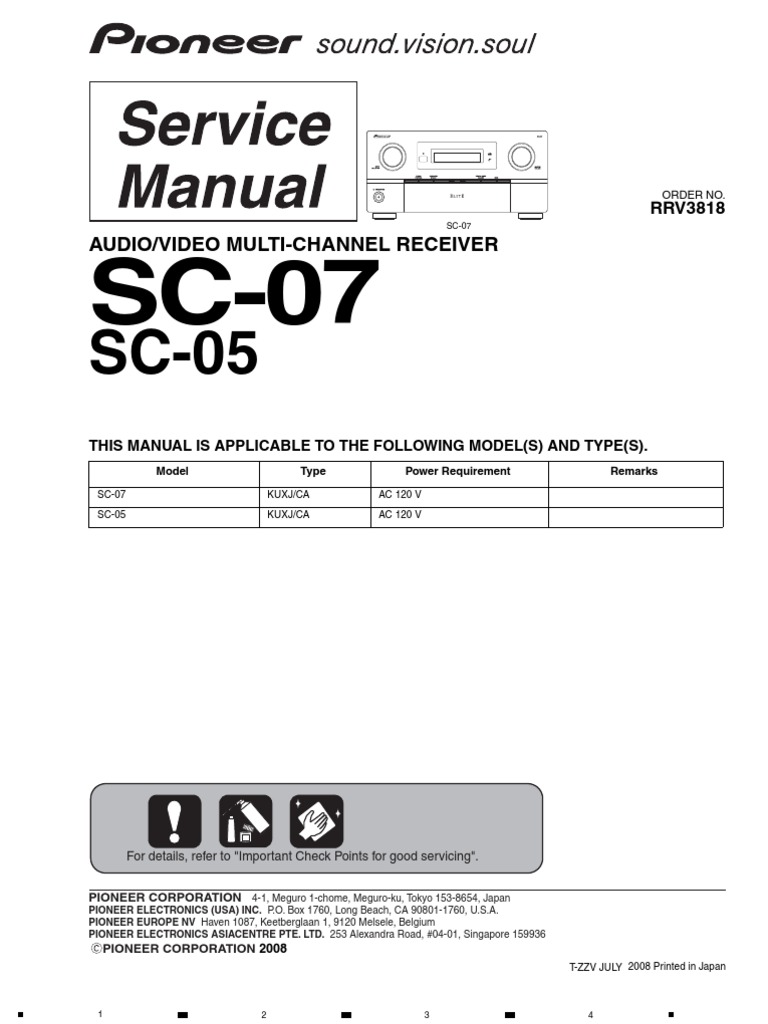 Pioneer Sc 05 07 Sm Pdf Electrical Connector Soldering