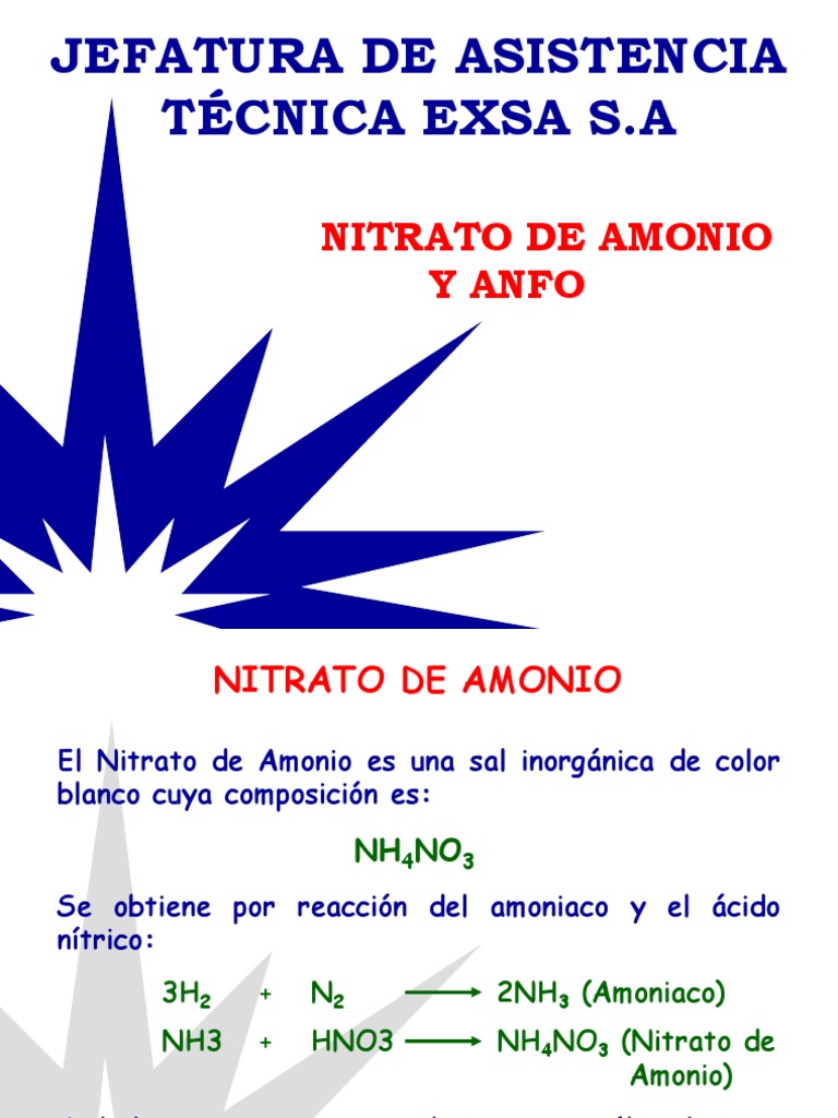 Nitrato de Amonio y Anfo | PDF | Nitrato | Material explosivo